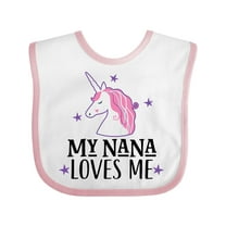 Inktastic My Nana Loves Me Unicorn Girls Baby Bib