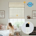 thumbnail image 6 of Keego No Drill Motorized Roman Shades Blackout Natural Fabric Rechargeable Electric Window Blinds Remote Control Room Darkening Window Treatment - Beige (with Linen, Block 60%-90% Light) - 51"W x 56"H, 6 of 8