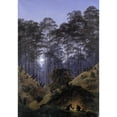 thumbnail image 2 of Caspar David Friedrich 18x24 Black Ornate Framed Double Matted Museum Art Print Titled: Inside the Forest in the Moonlight (circa 1823), 2 of 5