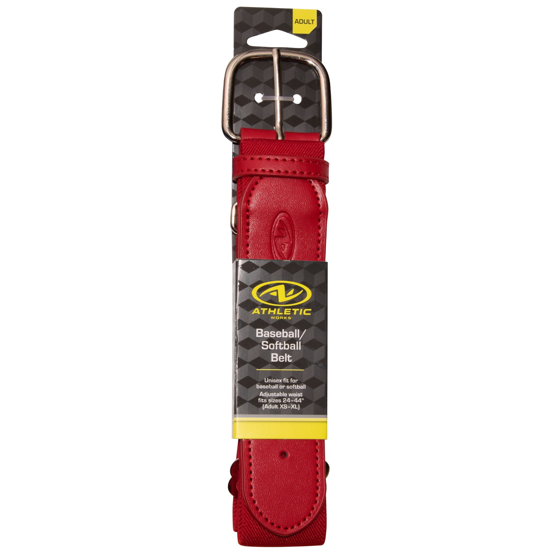 (12 pack) Athletic Works Adult Adjustable Baseball/Softball Belt, Red