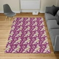 thumbnail image 1 of Shabby Flora Turkish Area Rug, Retro Spring Blossom Flowers French Garden Florets Garland Artisan Image, Soft Carpet for Living Room Decor with Distressed Look, 6.6' X 9.6', Purple White, by Ambesonne, 1 of 4