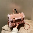 thumbnail image 2 of Minnieouse Bolso pequeño cuadrado espacioso y a la moda para mujer, bolso pequeño de felpa de cordero para ocio, otoño e invierno Bolsas de mensajero y de hombro negro, 2 of 6