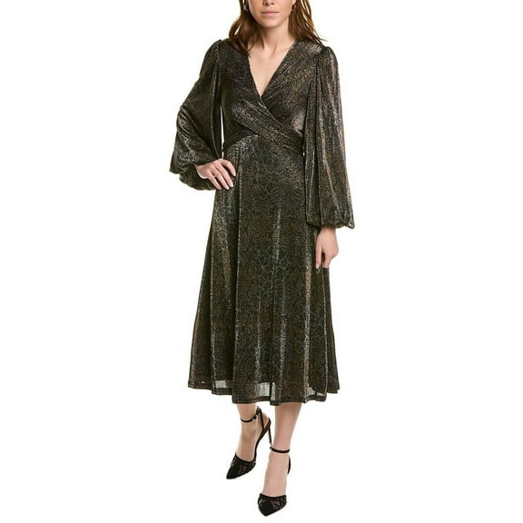 Traffic People womens  Faltering Midi Dress, m, Metallic