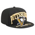 thumbnail image 3 of Men's New Era Black Pittsburgh Penguins Oversized Vintage Arch 59Fifty Fitted Hat, 3 of 5