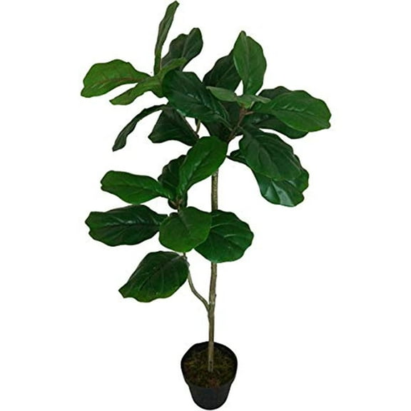 A & B Home Potted Single Trunk Artificial Fiddle Leaf Tree