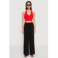 thumbnail image 2 of Womens Gauze Knit High Waisted Wide Leg Pants, 2 of 6