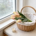 thumbnail image 5 of Nesthee Fake Pink Flowers Tulips Real Touch for Spring Easter Home Kitchen Wedding Bouquet Bulk Mother's Gift Day Decorations, 5 of 8