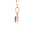 thumbnail image 2 of ANGARA Natural Solitaire Round Amethyst Infinity Twist Pendant in 14K Rose Gold for Women (Size-5mm) | February Birthstone, Birthday, Anniversary, Jewelry Gift for Women | Natural Amethyst Necklace, 2 of 8