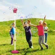 Automatic Bubble Machine for Kids, 2026 New Rechargeable Bubble Torch Garden Lamp, Adjustable Height Street Light for Outdoor Garden, Patio, Wedding, Party and Event Decor(Red)