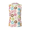 thumbnail image 6 of Lsque Colorful Donuts Print Men's Cotton Blend Sleeveless Muscle Shirts (S-3XL)- Moisture Wicking, Odor Protection, UPF 30+,Large, 6 of 8