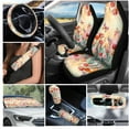 thumbnail image 2 of Yuyamidu 16 PCS Car Seat Cover Set with Steering Wheel Cover Tulip Seat Belt Strap Pad Butterfly Cup Holder Rear View Mirror Cover Keychain Gear Shift Knob Cover Car Shade for Front Windshield, 2 of 7