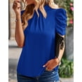 thumbnail image 4 of BTFBM Womens Tops Dressy Casual Blouses Summer Spring Clothes Mock Neck Short Sleeve Shirts Business Work Fall Outfits, 4 of 9