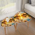 thumbnail image 3 of Set of 2 Triangle End Table Scenic Sunset Lake Beautiful Countryside Summer White Set of 2 Side Tables End Tables, Nesting Tables for Living Room, 3 of 5