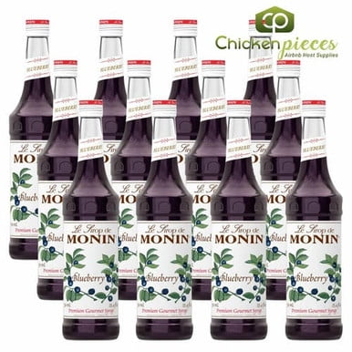 Monin Sirop de Bleuet de Qualité Supérieure, Arôme Authentique de Petits Fruits Sauvages de Montagne, Bouteille de 750 ml (25,4 oz), Caisse de 12
