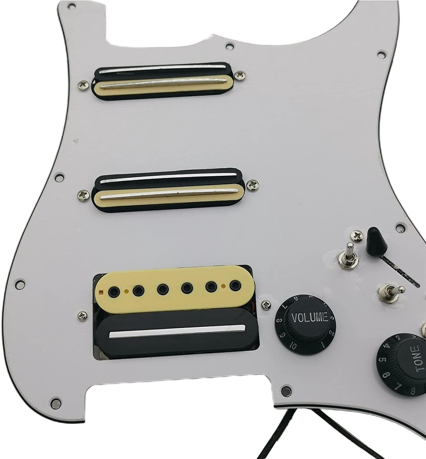 SSH Prewired Guitar Strat Pickguard Set Ainico 5 Humbucker Pickups Coil Splitting Switch Multi Switch Harnesses ,For Fender ST Electric Guitar Part Replacement