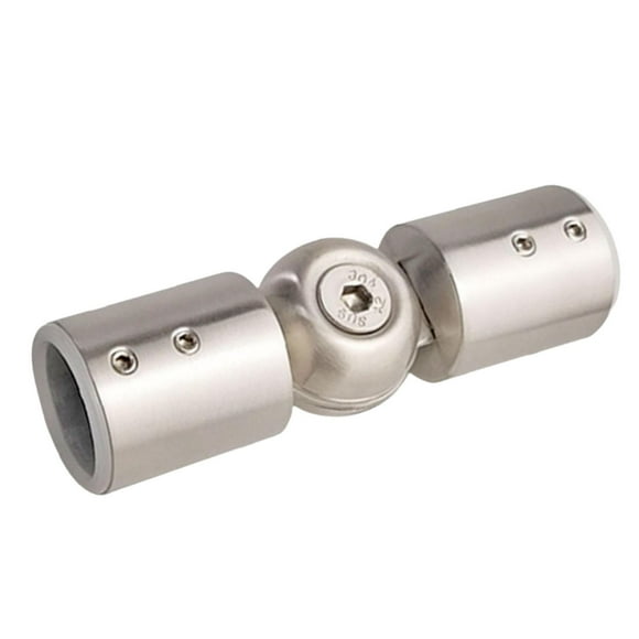 Siruishop Rod Corner Connector Heavy Duty for Bay Window Curtain Rods Adjustable Angle 25mm brushed