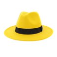 thumbnail image 1 of ¡Rebaja! Sombrero ancho vintage Fdelink para hombre y mujer con hebilla ajustable, estilo Outbacks Hats, de moda (amarillo), 1 of 1
