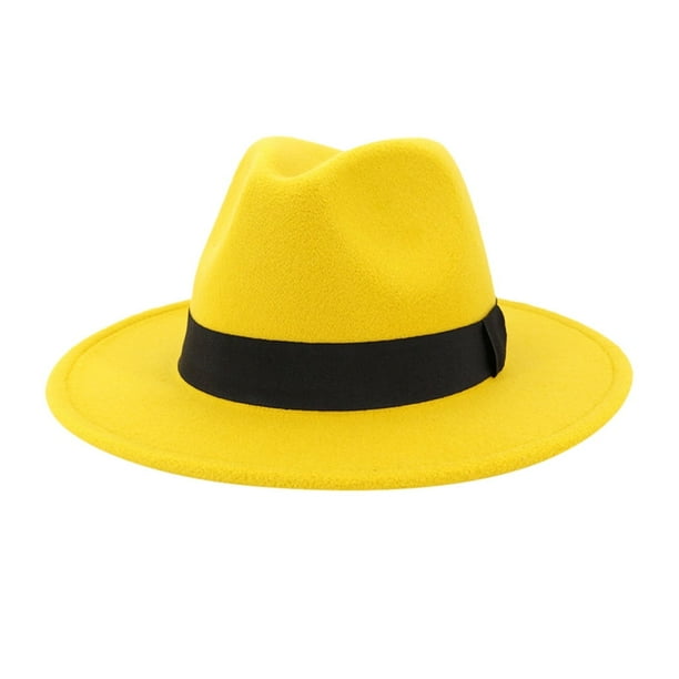 ¡Rebaja! Sombrero ancho vintage Fdelink para hombre y mujer con hebilla ajustable, estilo Outbacks Hats, de moda (amarillo)
