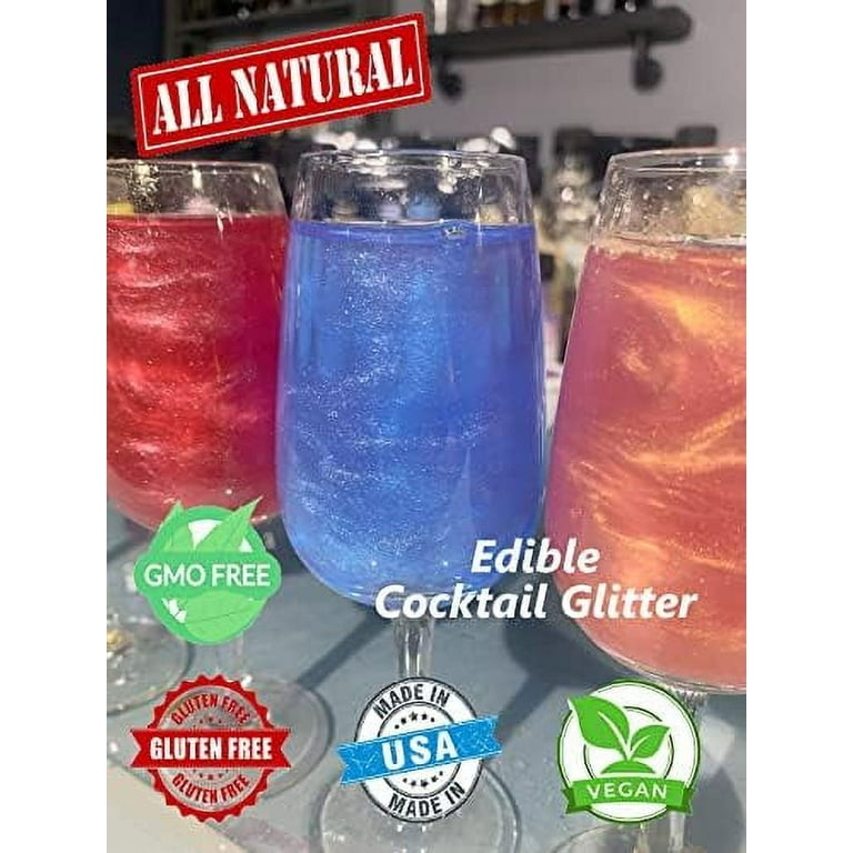 Cocktail Glitter Packs - All Natural Edible Glitter For Drinks, Beverage  Glitter, Champagne Glitter, Drink Glitter (, 12G) 
