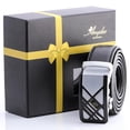 thumbnail image 1 of Amedeo Exclusive Silver White Automatic Ratchet Belt – No Holes Perfect Fit, Black Leather, 1 of 2