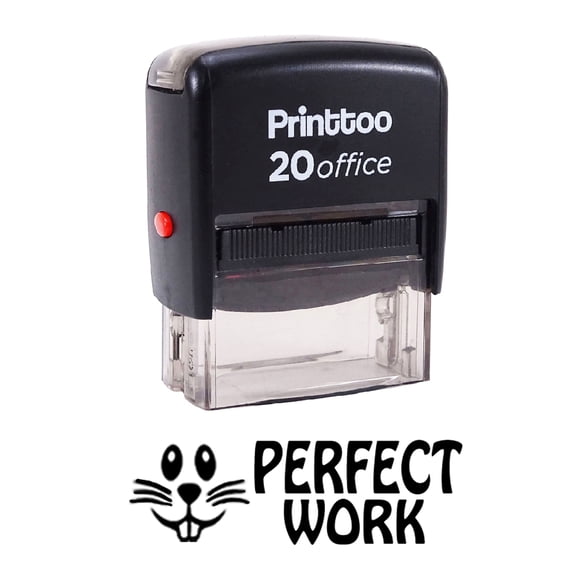 Printtoo PERFECT WORK Self Inking Rubber Stamp Office Stationary Custom Stamp-Black