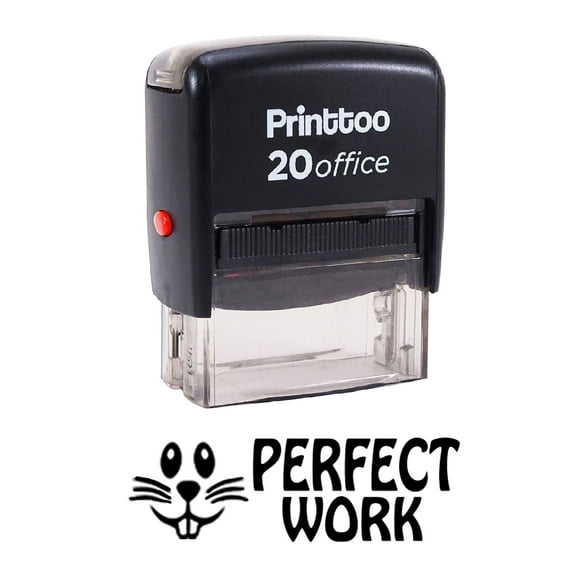 Printtoo PERFECT WORK Self Inking Rubber Stamp Office Stationary Custom Stamp-Black