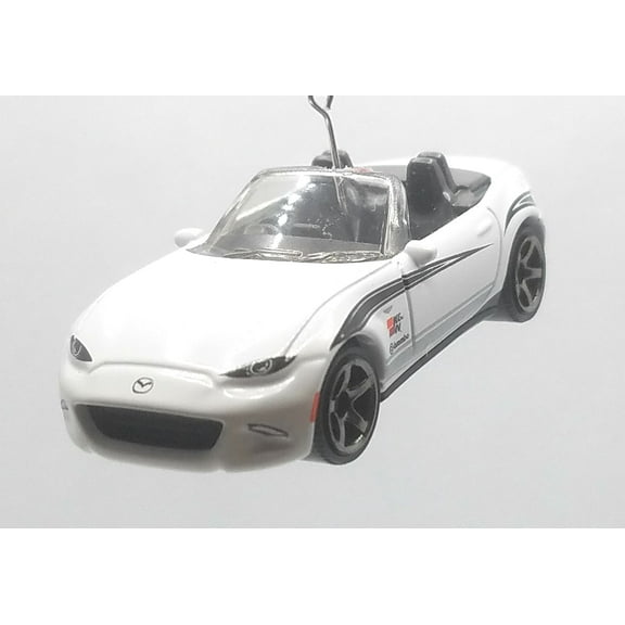 Christmas Ornament for 2015 Mazda MX-5 Miata White/Black Stripes