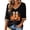 Black(Halloween Pumpkin Ghost), variant on Hallween 3/4 Sleeve Tops for Women Funny Party Pumpkin Ghost T Shirt Loose Casual V Neck Fall Summer Tee Tops Saffron XL