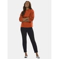 thumbnail image 2 of Time and Tru Women's Fleece Hoodie with Crochet Long Sleeves, Sizes XS-XXXL, 2 of 5