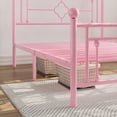 thumbnail image 3 of Allewie Twin Size Metal Platform Bed Frame with Victorian Vintage Headboard and Footboard, Pink, 3 of 10