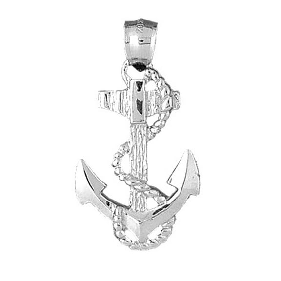 Jewels Obsession Sterling Silver Anchor With Rope Pendant