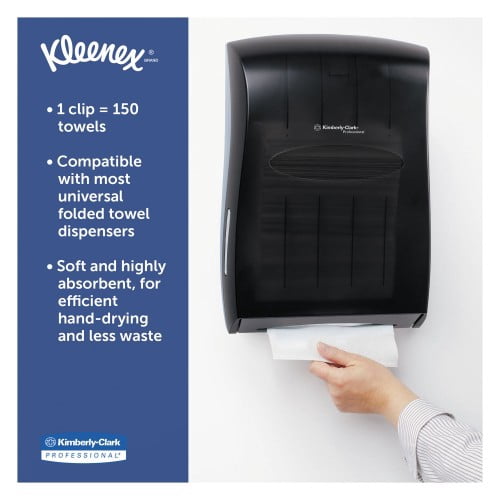 New Kleenex Multi-Fold Paper Towels, Convenience, 9.2 x 9.4, White, 150/Pack, 8 Packs/Carton