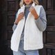 thumbnail image 3 of Chaquetas y abrigos casuales sin mangas y sin capucha para mujer, chaleco sin mangas de color liso, chaqueta tipo cárdigan, top con botones versátil, abrigo para mujer, 3 of 4