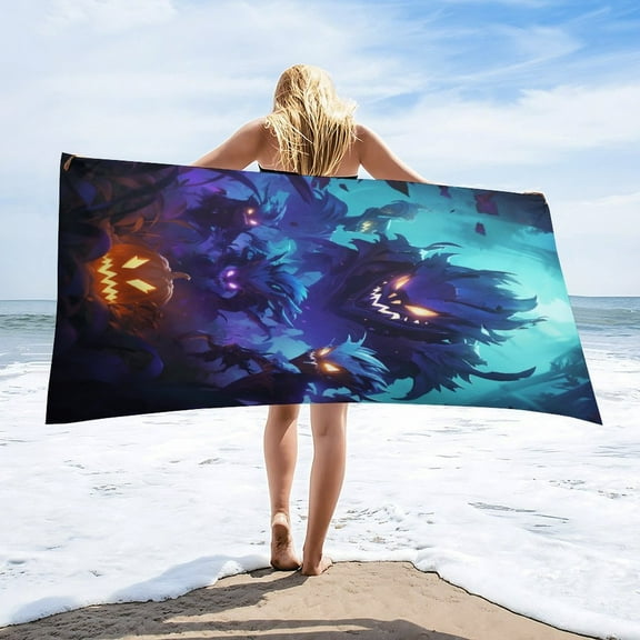 Halloween Scary Night Full Moon Oversized Beach Towel XL Pool Camping Swim Towels 32''x63'' Soft Blanket Accessories Must Vacation Necessities Adult