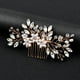 thumbnail image 2 of Nvzi Horquillas para el pelo de boda con flores para novias, peinetas con perlas de cristal, pinzas para el pelo, tocado, accesorios para el pelo de boda dorados, joyas - doradas, 2 of 4