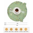 thumbnail image 6 of 13 Inch Round Placemats Set of 4, Happy Birthday Non Slip Heat Insulation PP Table Mats, Sage Green Modern Abstract Art Washable Place Mats for Kitchen Dining Party Table Decor, 6 of 7