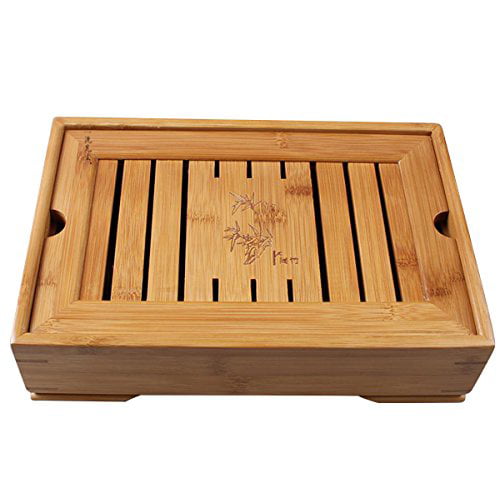 Style 2 Black 14 Inch Bamboo Chinese Gongfu Tea Tray Table Box With Water Storage for Kungfu Tea Set 