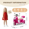 thumbnail image 7 of Xuanlur 12V Kids Electric Motorcycle, 3 Wheel 2 Seater Ride on Motorcycle w/Remote Control, 25W*2 Motors Electric Motorcycle w/Big Storage Box, Music, Horn, Light, Ride on Toys for Kids 3-8, Rose, 7 of 7
