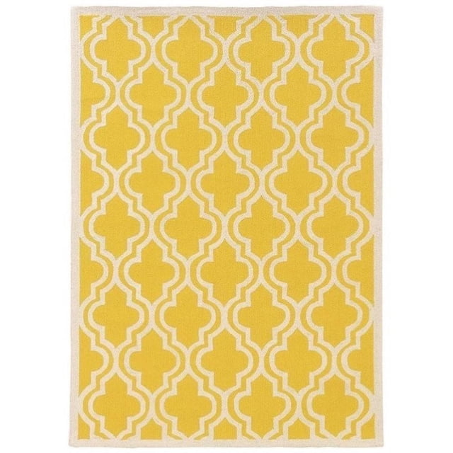 Riverbay Furniture 1'10" x 2'10" Hand Hooked Quatrefoil Wool Rug