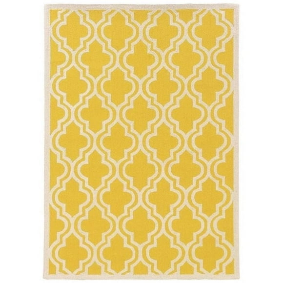 Riverbay Furniture 1'10" x 2'10" Hand Hooked Quatrefoil Wool Rug