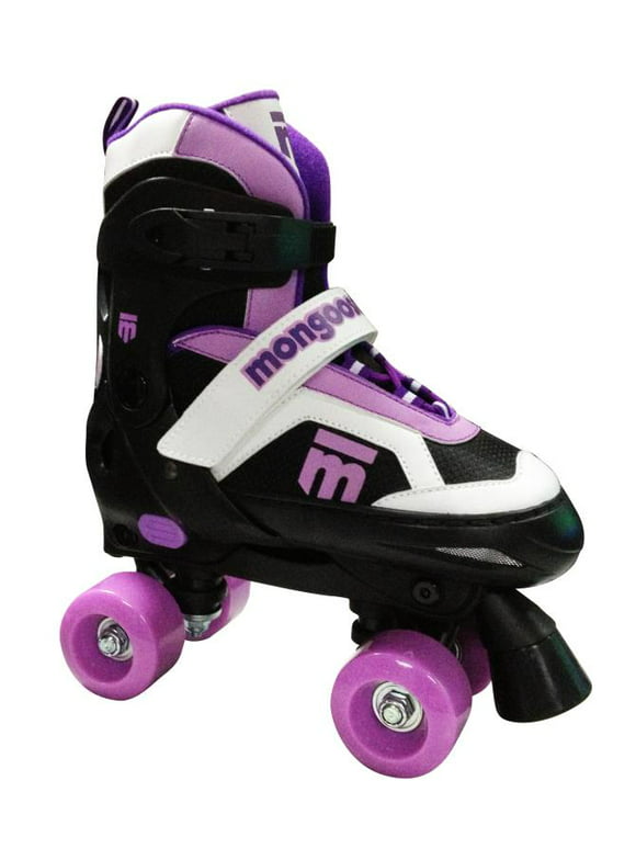 Mongoose Girls Size Large Comfortable Quad Rollerblade Skates, Purple