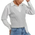 thumbnail image 2 of Langwyqu Sleeveless Autumn Winter Women V-Neck Vest Sweater Casual Pullover, 2 of 5