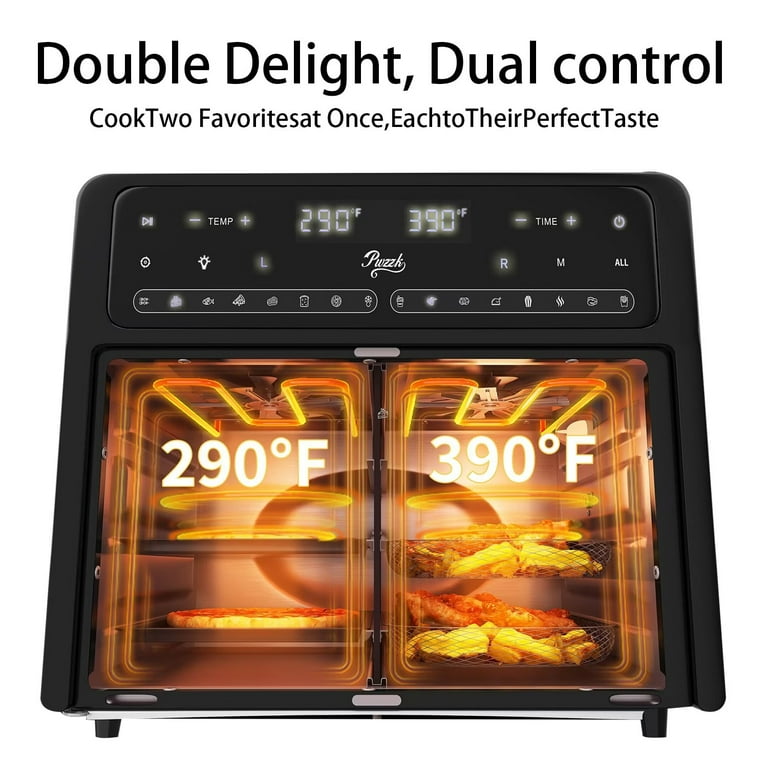 最終！！ポール付美品☆PeakEntry 2 Room Elfield PwZzk 25.4QT Dual Zone Air Fryer Toaster Oven Combo, French Glass