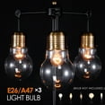 thumbnail image 4 of Industrial 3-Light Floor Lamp - Adjustable Wrought Iron Frame & Frosted Glass Shades | 22.8" Wide 63" High Oversized Base Plate E26 x3 Sockets for Living Room Hallway, 4 of 10