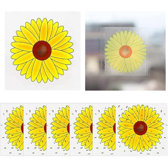 16PCS Window Fly Traps, Flies & Bug Window Fly Trap, Sunflower Style Window Fly Stickers, Floral Pattern Design Sticky Fly Catcher for Indoor Houseflies Fly Gnat