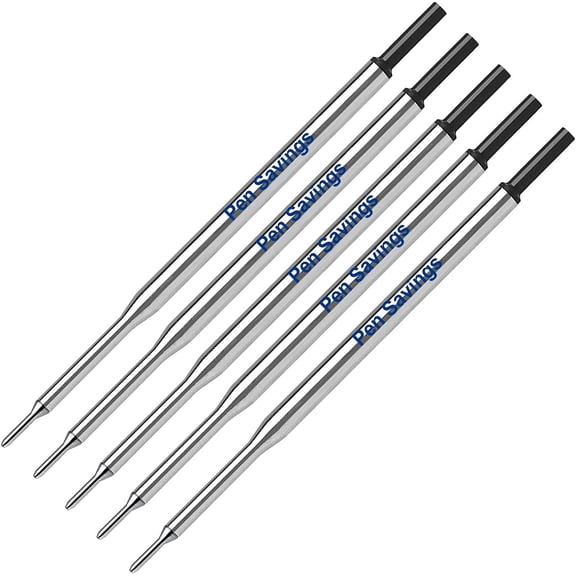 Pen Savings Ballpoint Pen Refills, Medium Point, Black, 5 Count