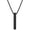 black, variant on Pendant Necklace for Men, Silver Tone/Gold Plated/Black Mens Penddant Necklaces with 2.5 mm Box Chain, Stainless Steel Bar Chain, 18-28 Inches