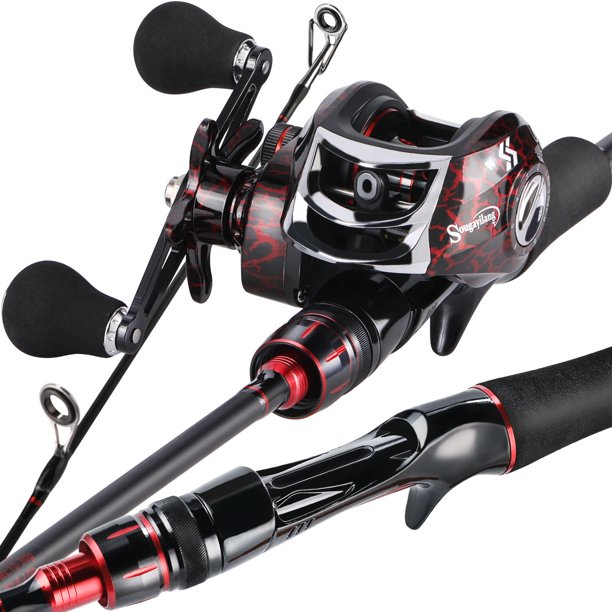 Sougayilang Casting Fishing Rod and Reel Baitcast Combo Carbon Fiber