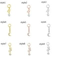 thumbnail image 6 of Heart Fake Pircing Umbilical Earring Clip Butterfly Clip Fake Belly Piercing Navel Ring Belly Button Ring STYLE6, 6 of 8