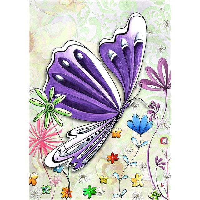 Taladro diamante pintura (DE0855) 5D DIY completo mariposa bordado mosaico artesanía Kit 20X30cm Hugtrwg Para estrenar